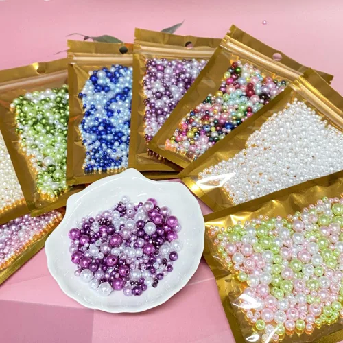 Miniatura 5 de Cuentas de perlas mixtas de 30 a 0.315 in, perlas redondas sueltas de satén, cuentas de plástico para hacer joyas, aretes, pulseras, collares
