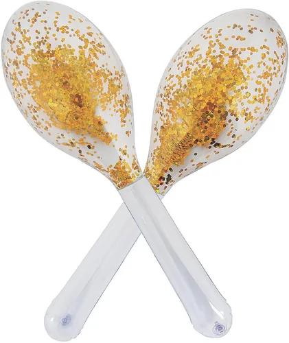 Maracas inflables grandes con purpurina para fiesta - Juego de 2, casi 3 pies de alto - Cinco de Mayo y suministros para fiestas