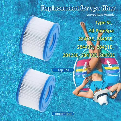 Miniatura 3 de Filtro de spa tipo S1, cartucho de repuesto para varias bombas PureSpa 29001E, 28403E, 28407E, 28421E, 28423E, 28413E, filtro de bañera