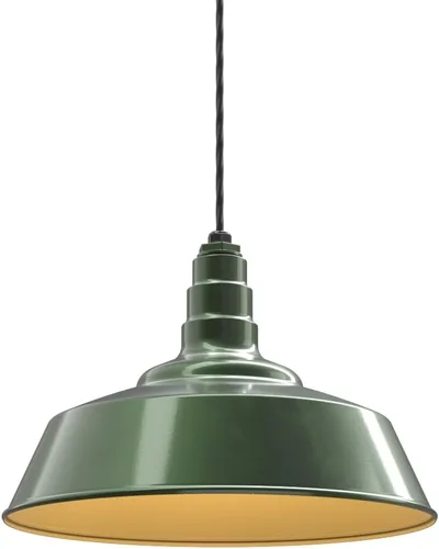 Miniatura 53 de Steel Lighting Co. Manhattan Warehouse Light Lámpara colgante montada en el techo Cúpula de 20 pulgadas Montaje al ras Luz de granero