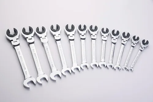 Miniatura 4 de FLZOSPER - Llave de engranajes de cabeza flexible de 15 mm, llave de combinación de trinquete métrica