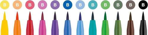 Miniatura 3 de Faber-Castell Art & Graphic Pitt Artist Pen Brush India Ink Pen, tonos básicos, juego de 12, para arte, manualidades, dibujo, bocetos, hogar, Negro
