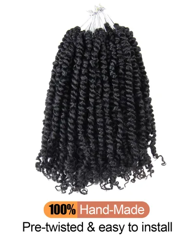 Miniatura 6 de Pelo de Passion Twist, cabello trenzado de estilo Passion Twist de 12 pulgadas, trenzas cortas pretrenzadas de ganchillo jumbo pretrenzado de dos 1#