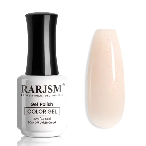 Miniatura 44 de RARJSM Esmalte de Uñas en Gel Rosa con Purpurina Nude, Rosa Brillante con Pigmento Dorado Brillante, Esmalte de Uñas en Gel Gelatinoso Transparente
