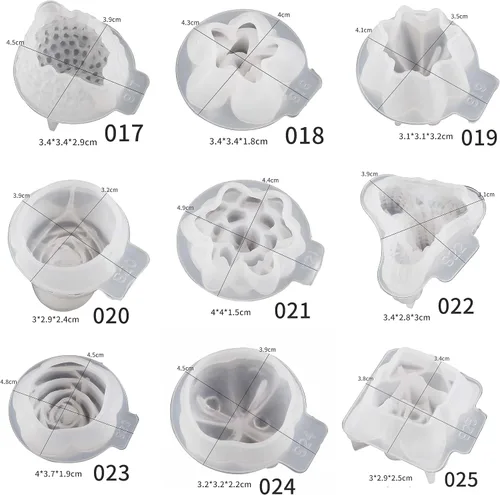 Miniatura 6 de Paquete de 9 moldes de velas de suculentas florales, moldes de silicona para fundición de resina para decoración del hogar y fabricación de velas