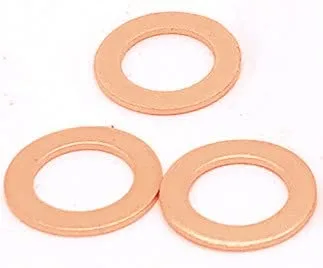 Miniatura 3 de M14 - Anillo de sellado de cobre para arandela plana, diámetro interior de 0.55 pulgadas, diámetro exterior 0.86 pulgadas, grosor de 0.079 pulgadas