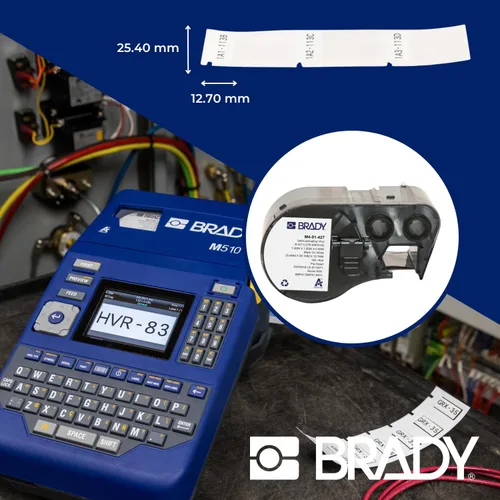 Miniatura 8 de Brady Auténticas etiquetas envolventes de vinilo autolaminables (M4-91-427) de 1.5 pulgadas de alto x 1 pulgada de ancho, negro sobre blanco