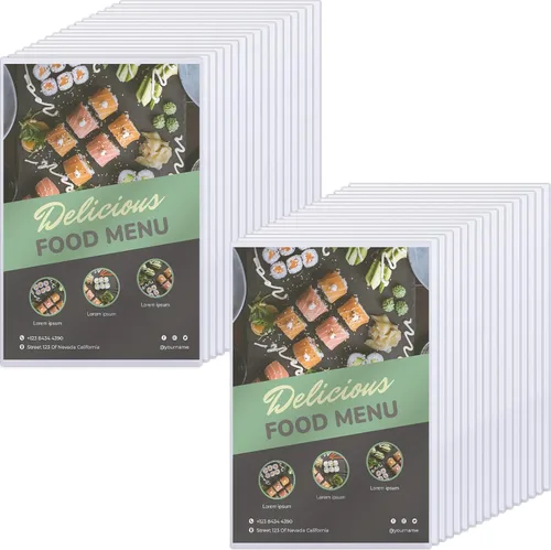 Henoyso 50 protectores rígidos de impresión de 11 x 17 pulgadas, protectores de páginas de plástico duro resistente, soporte de menú de cristal,
