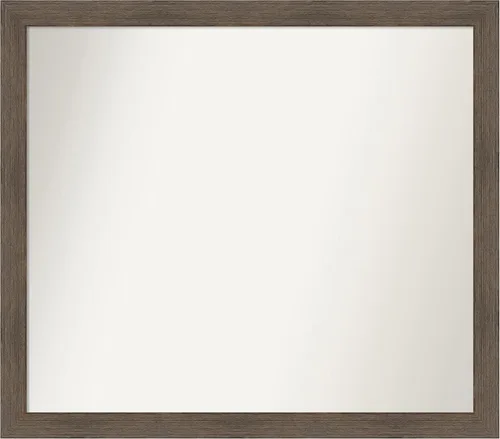 Miniatura 299 de Amanti Art Espejo de pared personalizado no biselado (24 x 27 pulgadas), marco estrecho de nogal chipre - varios tamaños personalizados - Espejo