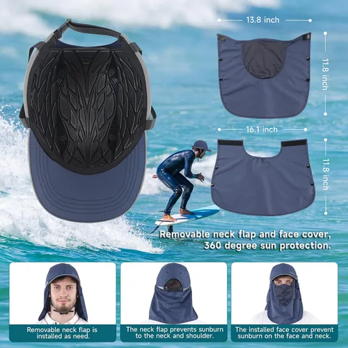 Miniatura 5 de Tontron Wasumer - Gorra para deportes acuáticos Gorra de kayak Gorra de rafting Sombrero de surf Casco de perfil bajo