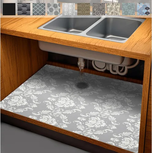 AiBOB Tapete impermeable para debajo del fregadero, forros absorbentes de secado rápido para fregadero que protegen los gabinetes, forros duraderos