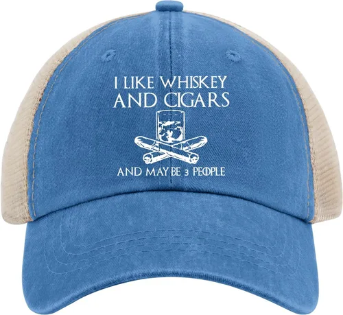Miniatura 2 de Philysonic Funny Hat I Like Whisky and Cigars and Maybe 3 People Sombreros para Hombres Gorras de Béisbol Gorras Ajustables