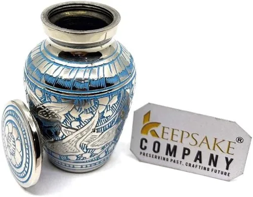 Miniatura 7 de Urnas de bebé para cenizas para niño/niña - Urna azul - Pequeños años para cenizas mujeres - Urnas de cremación para hombres - Urna pequeña - Azul