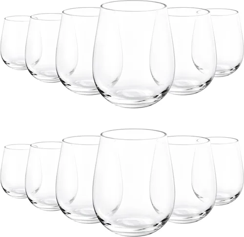 Miniatura 8 de KX-WARE Copas de vino acrílicas irrompibles de 18 onzas sin tallo, juego de 4 unidades transparentes