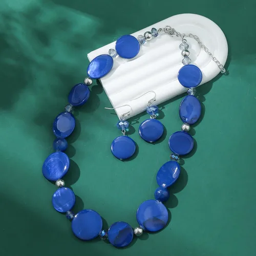 Miniatura 3 de Collar de cuentas gruesas, collar de concha colorida, juego de collar de moda para regalo de mujer