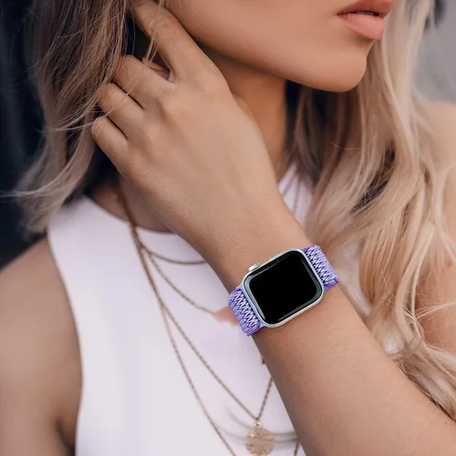 Miniatura 4 de Stretchy Braided Solo Loop Compatible for Apple Watch Band 38mm 40mm 41mm 42mm 44mm 45mm 46mm 49mm Adjustable Elastic Nylon for iWatch Series 11 10