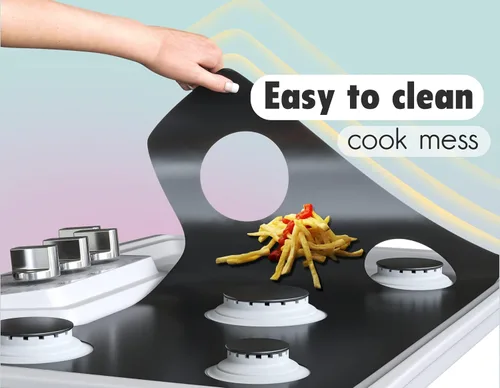 Miniatura 6 de TidyFriend - Protectores de cocina de gas reutilizables, lavables, antiadherentes y de limpieza rápida, protector de estufa de gas lavable