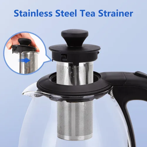 Miniatura 4 de Taylor Swoden Hervidor Eléctrico con Infusor de Té, Hervidor de Agua Eléctrico Pequeño de 1L con Mantenimiento de Calor, Hervidor de Agua Caliente