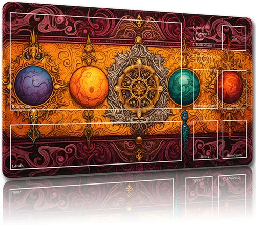 Miniatura 18 de Tapete de juego para MTG, con bolsas de almacenamiento gratis, tapete de juego de 24 x 14 pulgadas, TCG y alfombrillas de juego de mesa