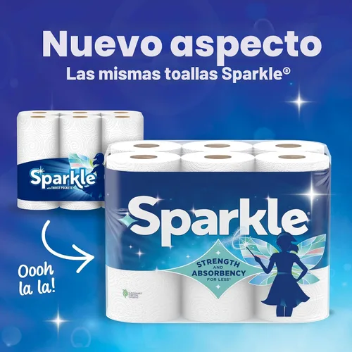 Miniatura 4 de Sparkle Pick-A-Size - Toallas de papel, 6 rollos dobles (660 hojas en total), toallas fuertes de 2 capas para limpieza de cocina y desorden diario