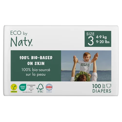 Miniatura 12 de Naty BioEmbrace - Pañales para bebé, certificado seguro para la piel sensible, protección contra fugas de hasta el 100 %, suavidad a base