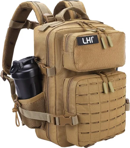Miniatura 16 de LHI - Mochila táctica militar para hombre, 25/45 L, mochila grande Molle del ejército, mochila de asalto de 3 días, para senderismo