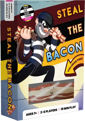 Juego de cartas Steal The Bacon – Taco Cat Goat Cheese Pizza – Divertidos juegos familiares para niños y adultos – ¿A quién no le encanta el tocino?