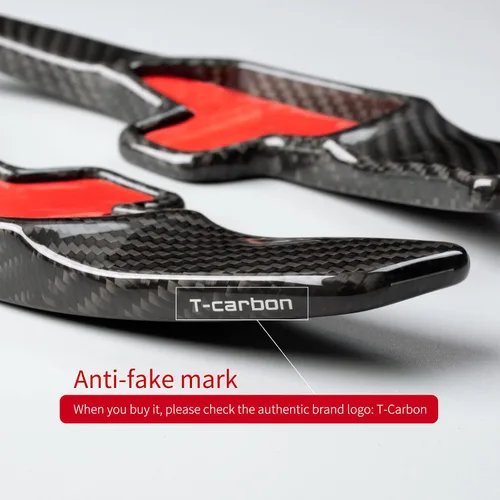 Miniatura 3 de T-carbon Extensión de palanca de cambios de paleta de fibra de carbono genuina para Mercedes Benz A B C E S Clase CLA CLS GLC GLE450 GLS G Series