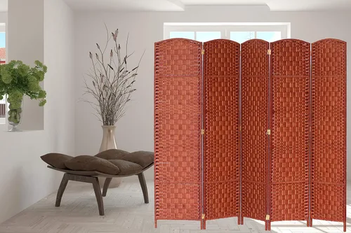 Miniatura 10 de Legacy Decor 8 Panels Room Divider Privacy Partition Screen Bamboo Fiber Natural Color 5.9 ft High X 11.7 ft Wide