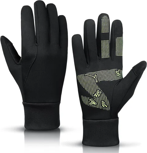 Guantes de invierno delgados para hombres y mujeres a prueba de salpicaduras resistentes al viento antideslizantes con pantalla táctil guantes