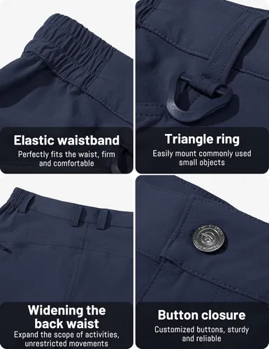 Miniatura 13 de TACVASEN Pantalones tácticos ligeros para senderismo, impermeables, de secado rápido, para trabajo, lluvia, exteriores, 8 bolsillos