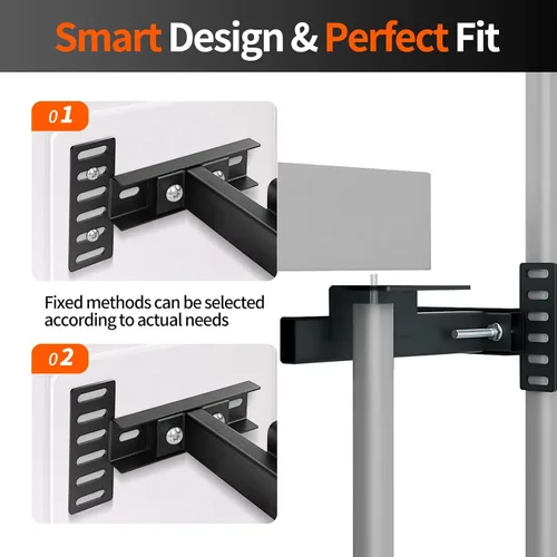 Miniatura 4 de Soportes de cabecera para marco de cama de metal, base ajustable, soportes de montaje en pared, kit de extensión de estribo para cama individual