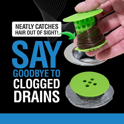 Miniatura 2 de TubShroom Colador Captador de Cabello para Desagüe de Bañera, Verde – Protector de Desagüe y Captador de Cabello para Desagües de Baño, Se Adapta a