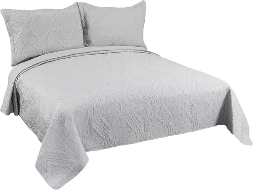 Miniatura 7 de Marina Decoration Juego de colcha Pinsonic en relieve liso, ultra suave, juego de edredón de verano de 2 piezas con 1 funda, color aguamarina