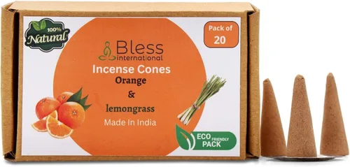 Miniatura 101 de Bless International Flor de naranja 100% natural - Conos de incienso hechos a mano, sumergidos a mano, orgánicos, sin productos químicos