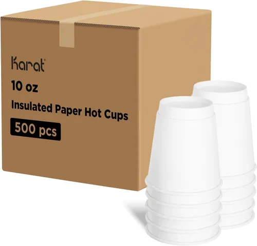 Miniatura 10 de Karat Taza de papel para café expreso de 4 oz, 1000 unidades, taza desechable para enjuague bucal, para bebidas calientes y frías, blanca (C-K504W)