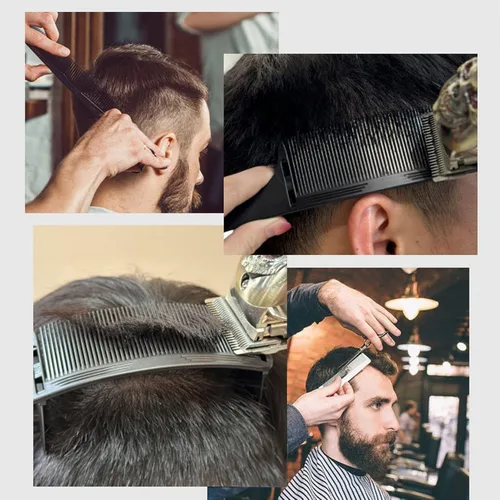 Miniatura 7 de Peine de peluquero Clipper, S en forma de longitud de corte diferente curva Clipper Peine Top plano para salón (blanco)