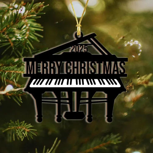 Miniatura 3 de Adorno de Piano 2025 – Adorno Navideño de Piano Grande para Árbol, Regalos de Piano de Madera para Músicos, Regalos para Tocadores de Piano, Adorno