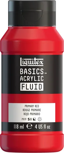 Miniatura 22 de Liquitex BASICS Pintura acrílica fluida, botella de 118ml (4 onzas), tono amarillo cadmio medio Tono medio amarillo cadmio