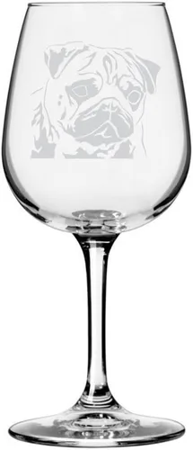 Miniatura 372 de Copa de vino de 12.75 onzas con diseño de perro grabado