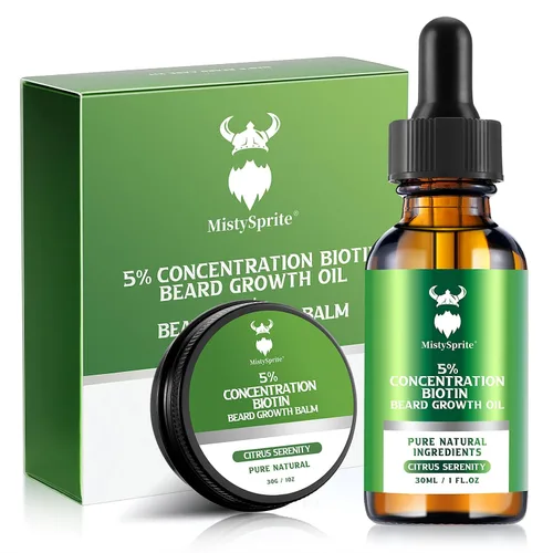 Miniatura 9 de Kit de Crecimiento de Barba MistySprite - Concentración 2X de Biotina para Hombres, Ingredientes Naturales con Aceite de Argán, Aceite de Jojoba