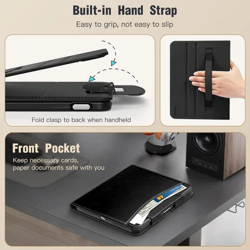 Miniatura 7 de MoKo Funda para iPad A16 de 11 pulgadas, funda para iPad de 11ª/10ª generación (2025/2022) con soporte para lápices y bolsillo, cubierta de soporte
