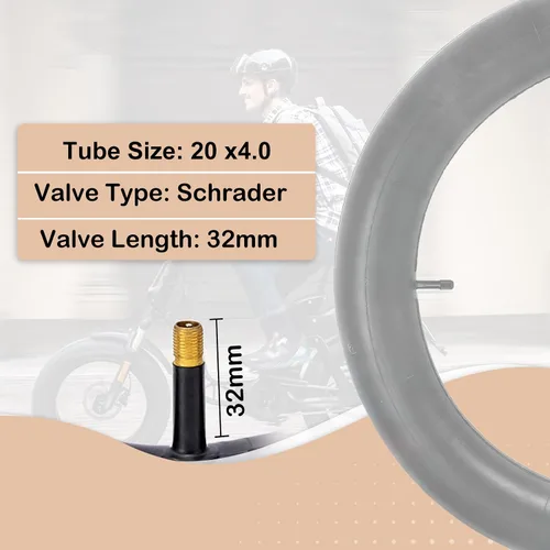 Miniatura 4 de MOHEGIA Fat Bike - Tubos interiores para bicicleta eléctrica de 20 x 3.0/20 x 4.0/26 x 3.0/26 x 4.0 pulgadas, goma butílica premium, válvula