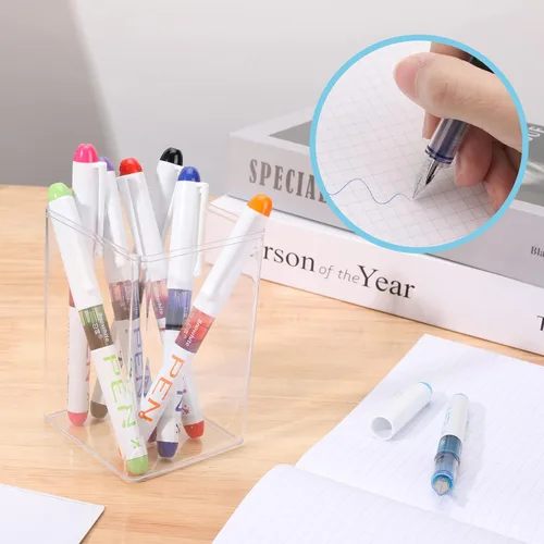 Miniatura 7 de 12 bolígrafos estilográficos desechables, suministros de oficina de escritura suave para bocetos, diario, caligrafía, garabatos y regalos