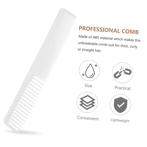 Miniatura 4 de SOLUSTRE Peine de dientes finos y dientes anchos, peine profesional para corte de pelo, peine de corte de peluquería especial antiestático peine
