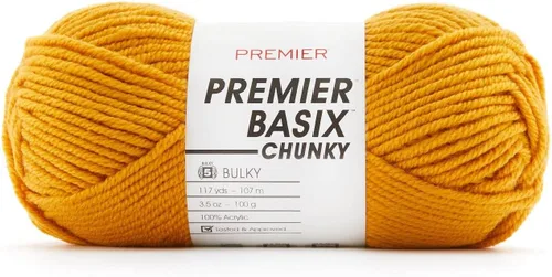 Miniatura 33 de Premier Yarns Basix Hilo Chunky Grueso, Perfecto para Elaborar Proyectos Rápidos, Peso Voluminoso, Hilo Acrílico, Acero, 3.5 onzas, 117 yardas