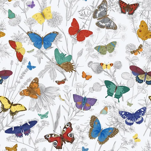 VaryPaper Papel tapiz floral vintage de mariposa de 17.7 x 315 pulgadas, papel de contacto floral para gabinetes, papel de pared de flores
