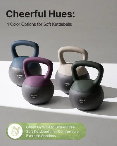 Miniatura 3 de YOTTOY Pesa rusa suave, juego para entrenamiento de fuerza y entrenamientos en casa, base acolchada de lados suaves, mango ancho, ideal