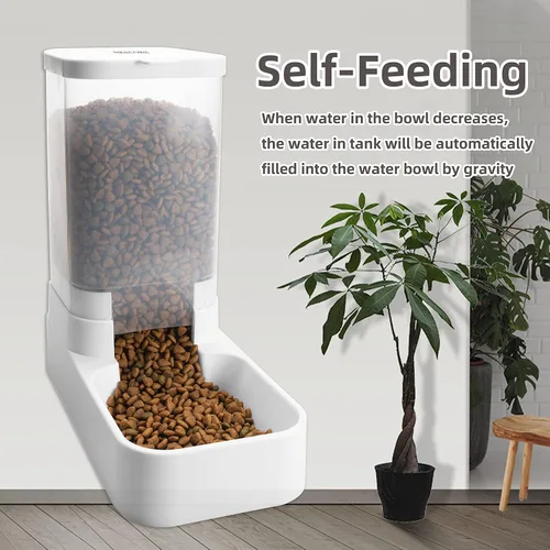 Miniatura 5 de NKECOBJI - Juego de comedero y dispensador de agua para mascotas por gravedad, comedero automático para perros y dispensador de agua para perros