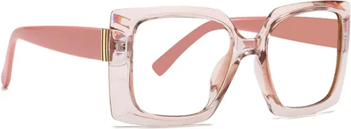 Miniatura 4 de Retro Square Gafas de lectura con bloqueo de luz azul para mujeres y hombres, de tamaño grande, antideslumbrantes, anti UV... (rosa, 2.5)
